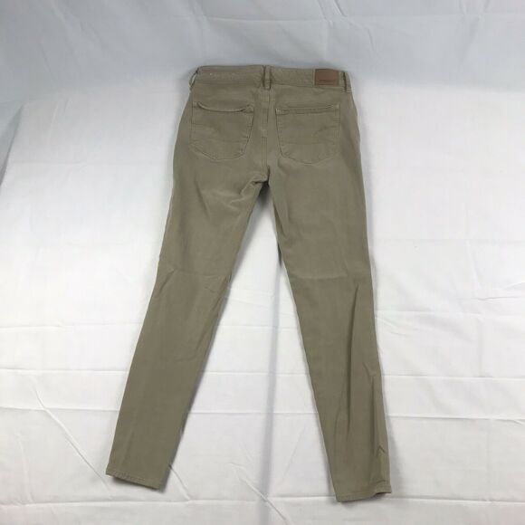 American Eagle Super Super Stretch X4 Womens Tan Hi-Rise Pants Jeggings Sz 4 Reg - Picture 9 of 12